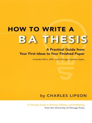cover image of How to Write a BA Thesis
